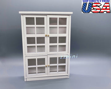 Dollhouse Miniature 1:12 Kitchen Display Cabinet Cupboard Shelf Wood Furniture