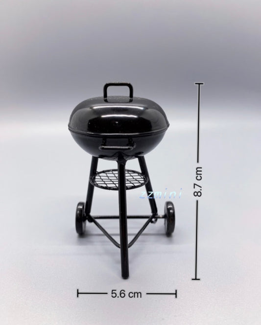 1:12 Dollhouse Miniature Black Iron BBQ Grill Garden Outdoor Accessory Gift