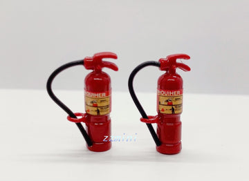 2PC Dollhouse Miniature 1:12 Red Fire Extinguisher Model Kits Decoration Toy