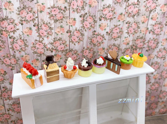 Dollhouse Miniature 1:12 Scale 8PCS Cakes Dessert Bakery Kitchen Food Accessory