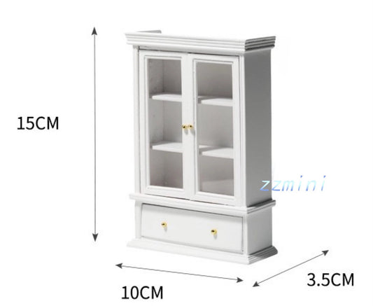 Dollhouse Miniature 1/12 Cabinet Bookcase Bookshelf Wood Furniture Accessory dec