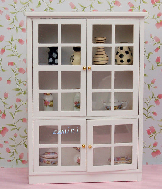 Dollhouse Miniature 1:12 Kitchen Display Cabinet Cupboard Shelf Wood Furniture
