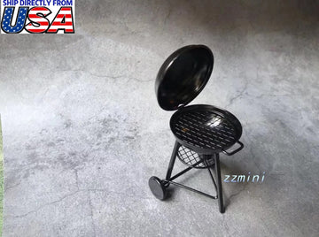 1:12 Dollhouse Miniature Black Iron BBQ Grill Garden Outdoor Accessory Gift