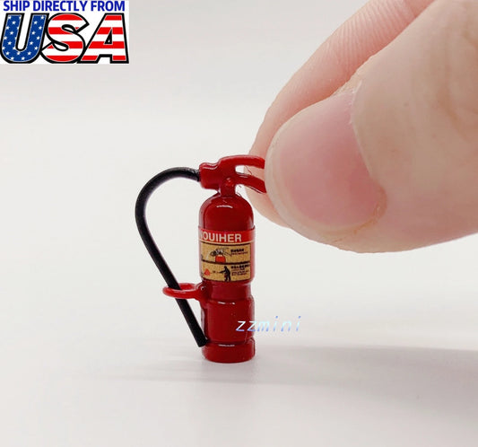 2PC Dollhouse Miniature 1:12 Red Fire Extinguisher Model Kits Decoration Toy