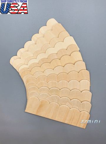 12PCS Miniature 1/12 Unfinished Wooden Dollhouse Roof Tiles Shingle DIY Model