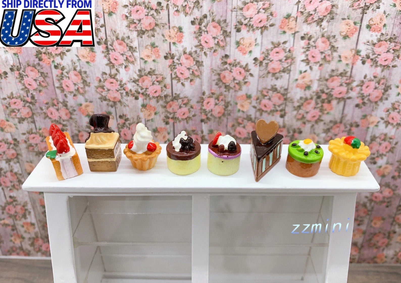 Dollhouse Miniature 1:12 Scale 8PCS Cakes Dessert Bakery Kitchen Food Accessory