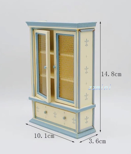 Dollhouse Miniature 1/12 or 1/6 Scale Wood Cabinet Bookcase Bookshelf Furniture Accessory