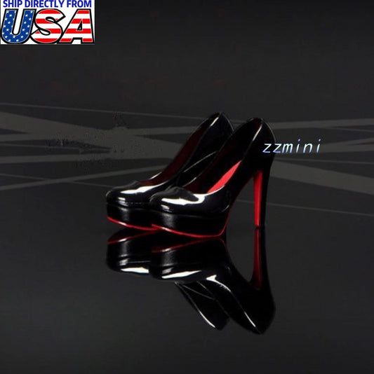 1/6 Black High Heel Shoes For 12"/30cm PHICEN TBLeague Action Figures Toy Female