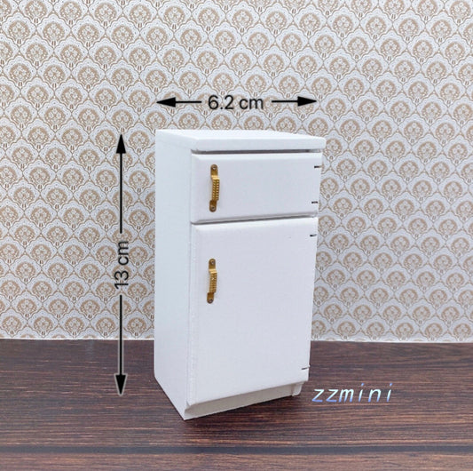 Dollhouse Miniature 1:12 Kitchen Furniture Refrigerator Fridge Freezer Cabinet