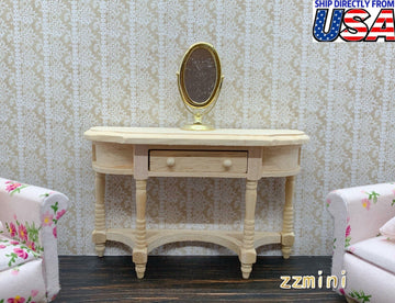 1/12 Dollhouse Miniature Unfinished Unpainted DIY Console Board Front Door Entry Hall Entrance Side foyer Table Vanity Furniture