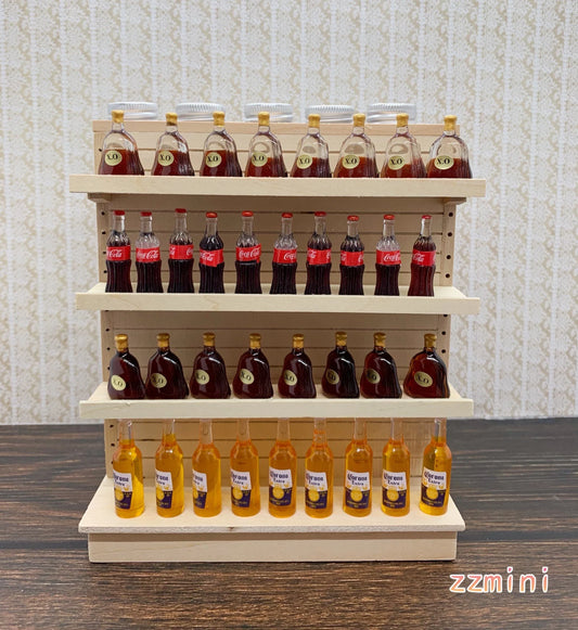 1/12 Dollhouse Miniature Supermarket Wooden Shelves Furniture Mini Drink Food Display Toy Accessories High Quality!!!