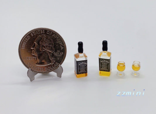 4PCS Miniature 1/12 Whiskey Wine Bottle Pub Bar Dollhouse Model Accessories Toys