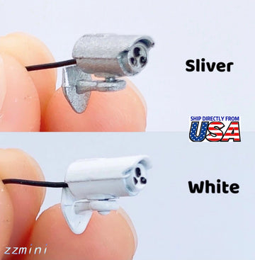 2PCS Dollhouse Miniature1:12 Mini White Alloy Webcam Model Accessories Toys Decoration Super Cute