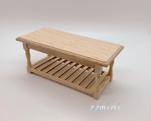 1/12 Dollhouse Miniature Large Kitchen Prep Coffee Table Unfinished Furniture Unpainted Wood DIY