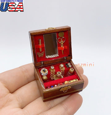 1/12 Dollhouse Miniature Jewelry Box Storage Box Supply Accessory Room Decoration Toys New