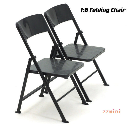 1/6 BLACK Folding Chair For Phicen 12"/30cm Figure Action Furniture Model Hot Toys Dec