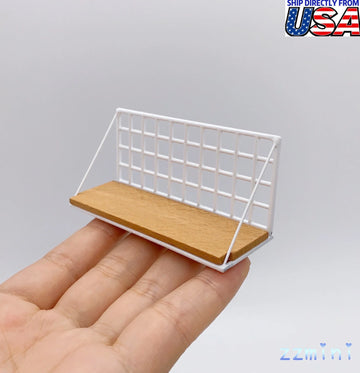 Miniature Holder For Dollhouse Miniature Bedroom Living Room Bathroom Wood Metal Wall Storage Rack Organizer Shelf Bracket White