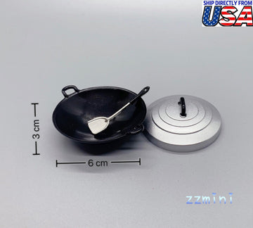 3PCS Tiny Mini Cooking Kitchen 1:12 Dollhouse Miniature Wok Toys Gift