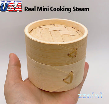 Dollhouse Real Mini Cooking Steamer Use For Real Mini Food Tiny Cooking Show Toy