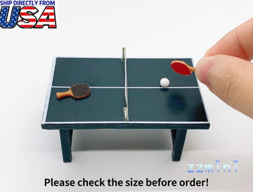 1/12 Dollhouse Miniature Ping-Pong Tennis Table Sports Mini Photography Props Decoration Mini Toy Gift