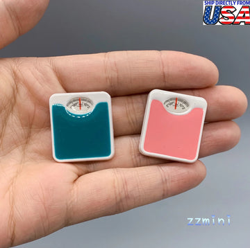 1/12 Dollhouse Miniature BJD Weight Scale Pink Blue Bathroom Simulation Accessory Toy Gift