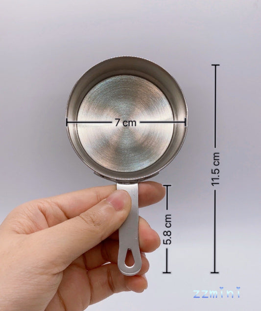 Dollhouse Miniature Stainless Steel Pot Real Mini Cooking Round Pan With Handle Cooking Supply Can Cook Real Mini Food Or Play Kitchen Toy