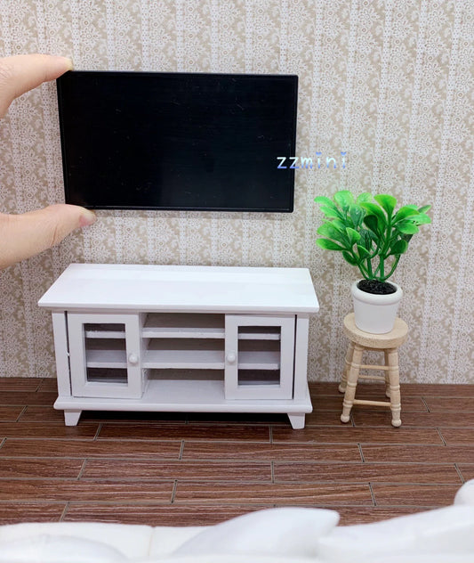 Dollhouse Miniature Mini TV Two Way Use Modern Wall Mounted TV Monitor Model Room Decoration Toy