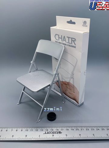 1/6 SILVER Folding Chair For Phicen 12"/30cm Figure Action Furniture Model Hot Toys Dec