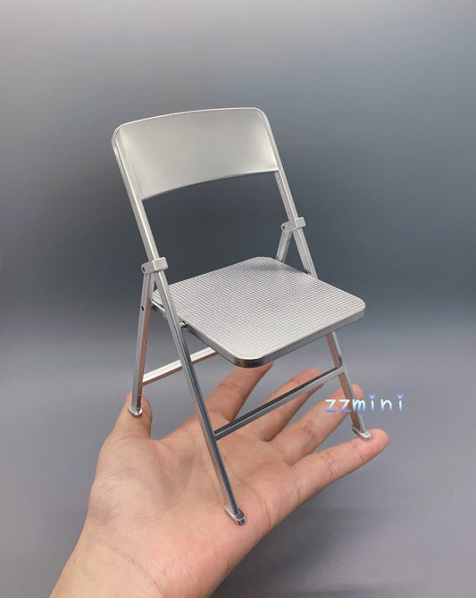 1/6 SILVER Folding Chair For Phicen 12"/30cm Figure Action Furniture Model Hot Toys Dec