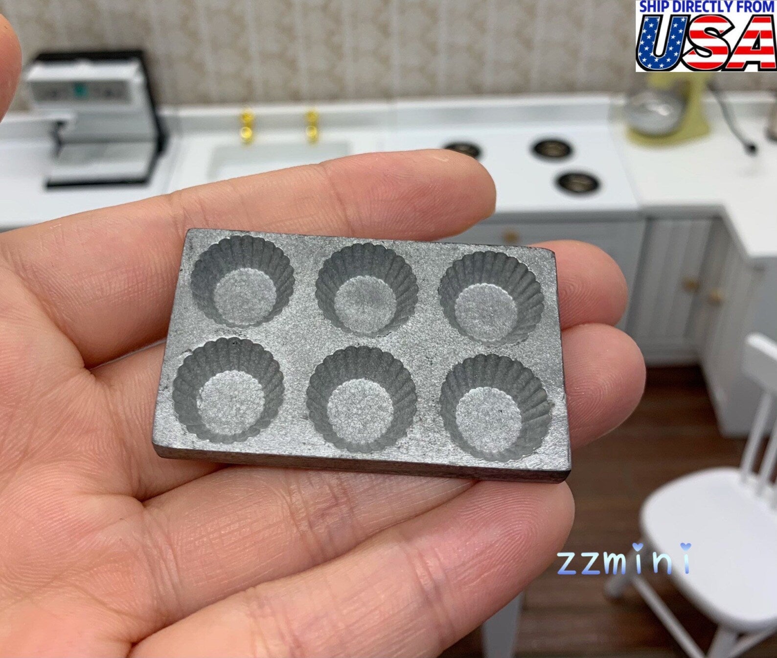 Dollhouse Miniature Metal Real Mini Baking Oven Pretzel Egg Tart Mold For Real Mini Cooking