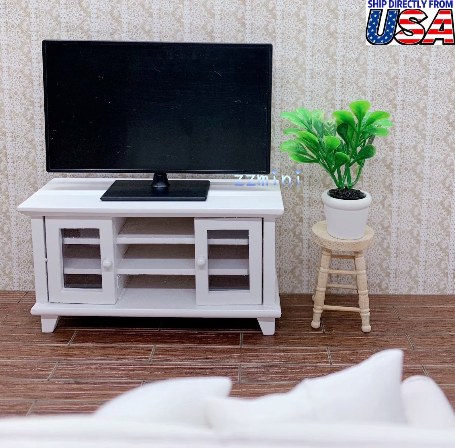 Dollhouse Miniature Mini TV Two Way Use Modern Wall Mounted TV Monitor Model Room Decoration Toy