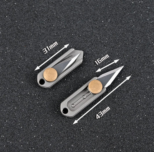 World Smallest 100% Real Titanium Alloys Miniature Tiny Working Pocket Knife For Real Mini Cooking Gift