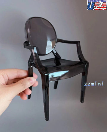 1/6 Miniature Black 1PCS Chair Dollhouse Furniture Gift Decoration