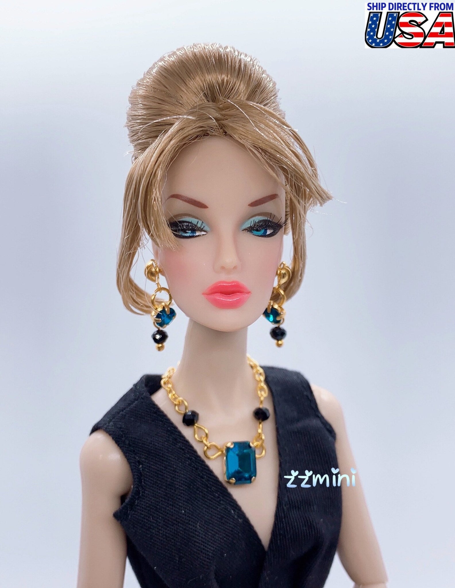 Handmade Fashion Doll Jewelry Set Earring and Necklace