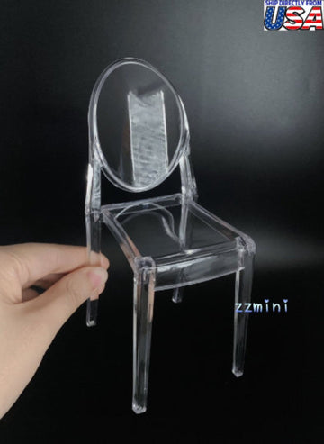 1/6 Miniature White 1PCS Chair Dollhouse Furniture Gift Decoration