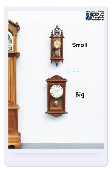 Dollhouse Miniature Wooden Wall Clock Decoration Furniture Toy Gift