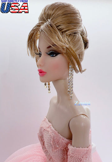 Handmade Fashion Doll Jewelry Rhinestones Earring
