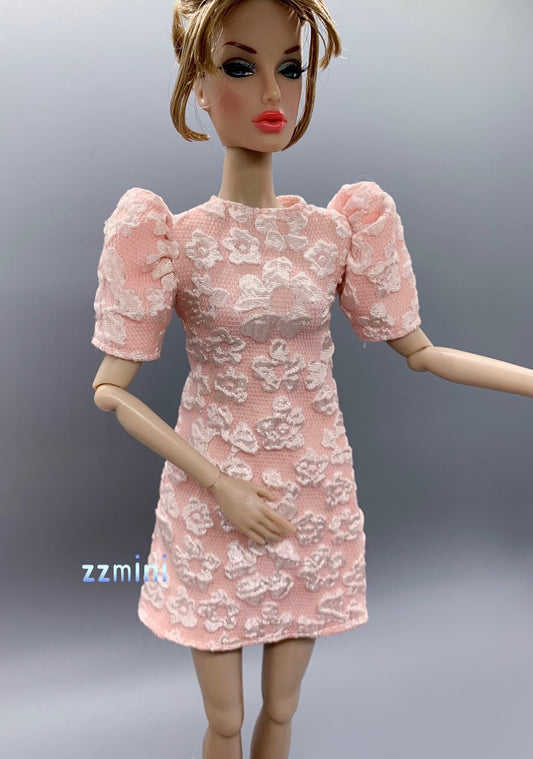 Fashion Doll Dress Pink Flower Little Classical Evening Dress Clothes for 11.5" Doll