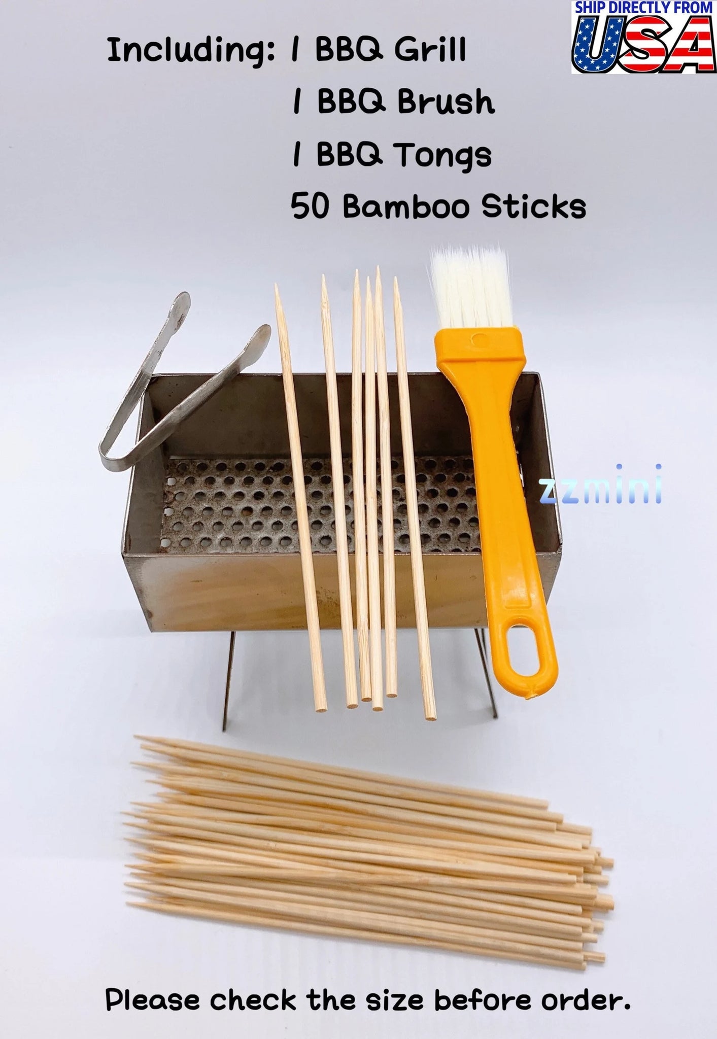 Dollhouse Miniature For Real Mini Use Metal BBQ Grill Brush Tongs Skewers Set For Real Mini Tiny Cooking Mini Kitchen Food Set Toy