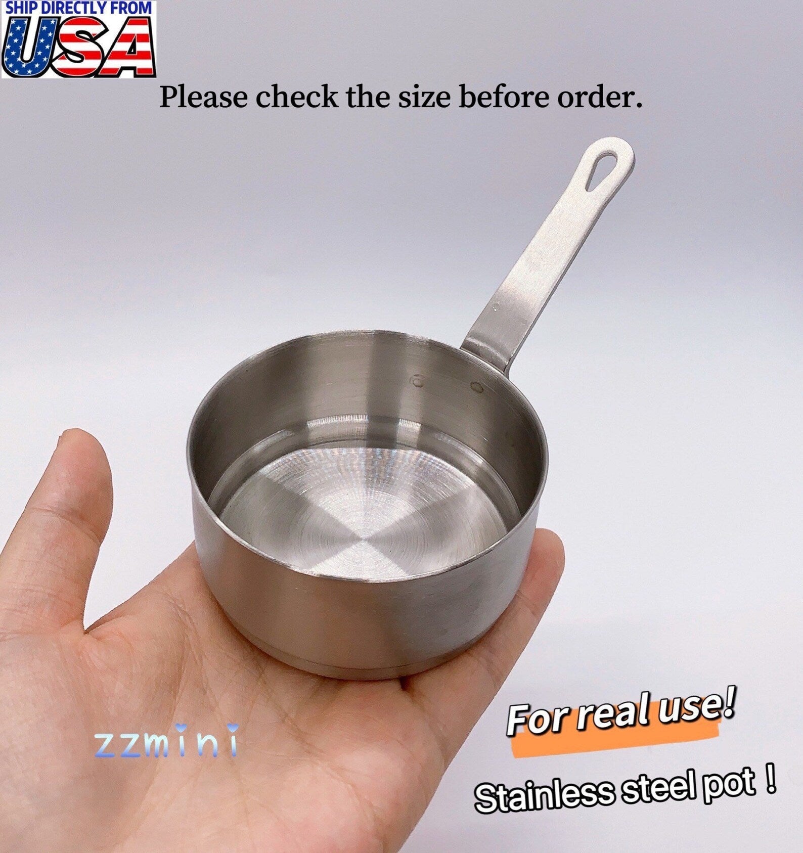 Dollhouse Miniature Stainless Steel Pot Real Mini Cooking Round Pan With Handle Cooking Supply Can Cook Real Mini Food Or Play Kitchen Toy