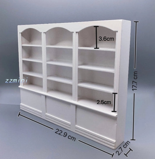 1/12 Dollhouse Miniature Bookcase Bookshelf Library Furniture Cabinet Display