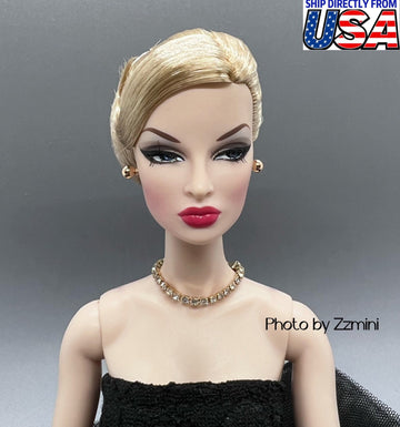 Handmade Fashion Doll Jewelry Rhinestones Earring and Necklace Set