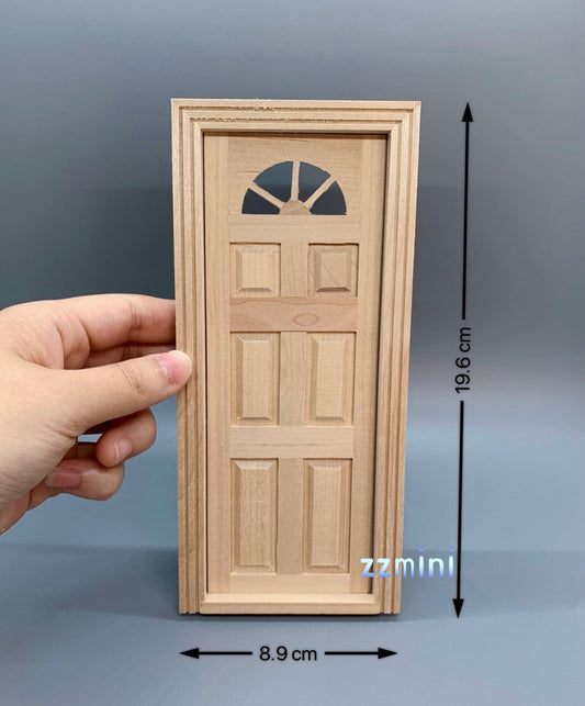 1/12 Handmade Miniature Federal Revival 6 Panel Wooden Door Dollhouse Housework Can Be Painted Handy Decoration