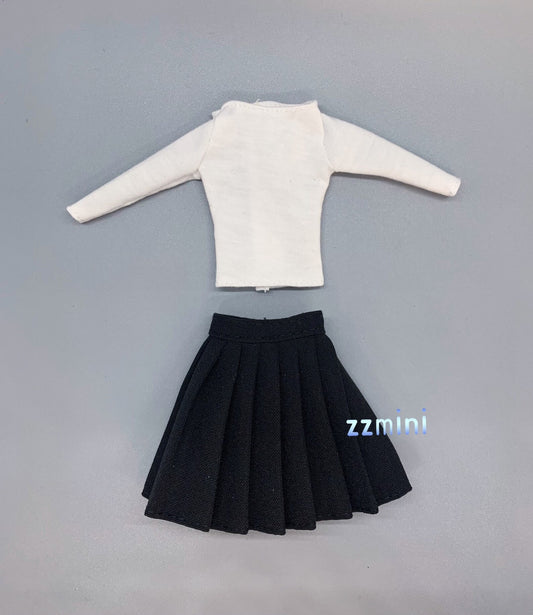 2pcs Handmade Black Pleated Skirt For 11.5inch Fashion Doll Princess Skirt Doll Clothes 1/6 Toy