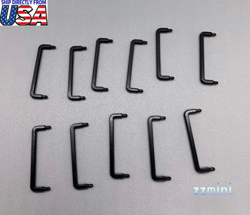 12PCS Dollhouse Miniature 1:12 Scale Black Handles Door Furniture Decoration Handles