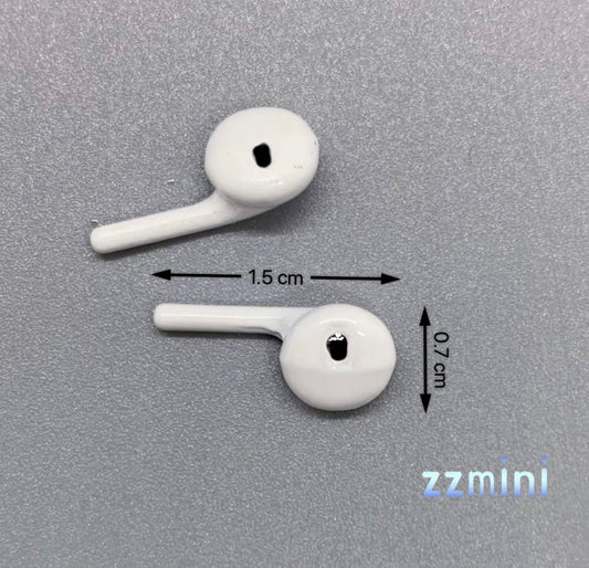 Dollhouse Miniature White Alloy Earphone For Fashion Doll Toy Decoration