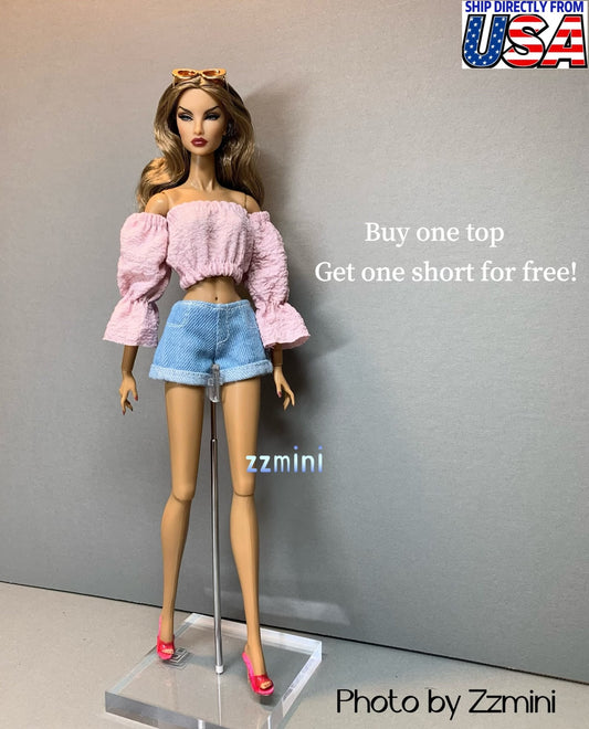 Handmade Pink Top For 11.5inch Fashion Doll Princess Clothes 1/6 Toy