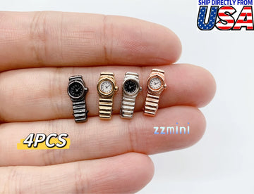 4PCS Dollhouse Miniature 1/12 Mini Watches Toy Decoration For Dollhouse Doll Use