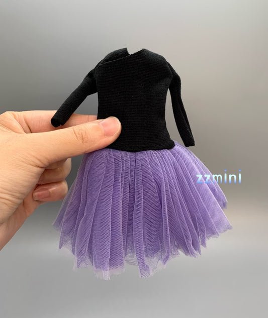 11.5'' Fashion Doll Black and Purple Ballet Dress Princess Grown Handmade Wedding Party Dresses For Doll Use