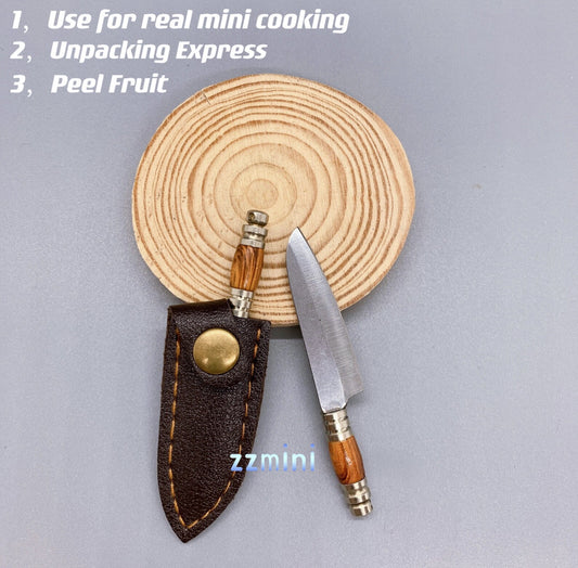 World Smallest Real Miniature Tiny Working Pocket Stainless Steel Chef Cooks Knife For Real Mini Cooking Gift
